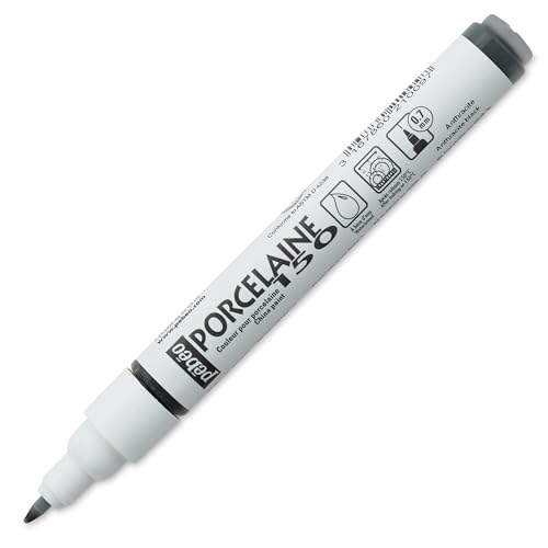 Pebeo Porcelaine 150, China Paint Fine Tip Marker - Anthracite Black (021009) - color: Anthracite Black, style: Fine Tip Markers