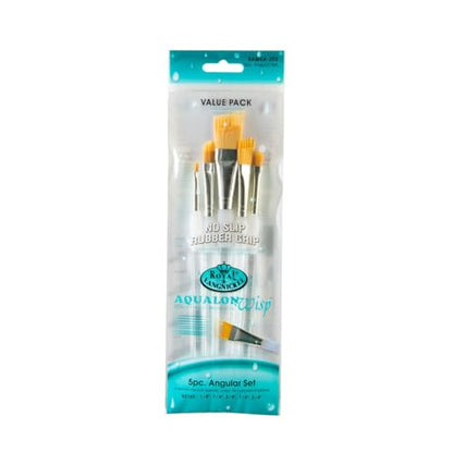 Royal & Langnickel Aqualon Wisp Angular Artist Brush Set, 5-Piece - style: Angular