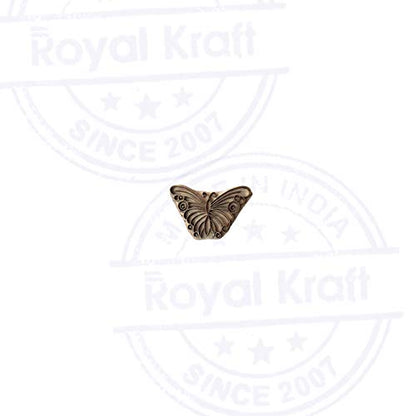 Attractive Printing Stamp Brass Butterfly Shapes Wooden Clay Block - size: BSCtag018