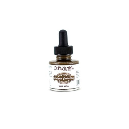 Dr. Ph. Martin's Spectralite Private Collection Liquid Acrylics (33PC) Arcylic Paint Bottle, 1.0 oz, Sepia, 1 Bottle