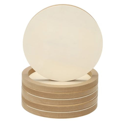 PATIKIL 10" Round Wood Canvas Panels, 6pcs Unfinished Wood Plaque Disc Circle Board for Craft Projects, Art Painting, Carving, Engraving, DIY - size: 10"