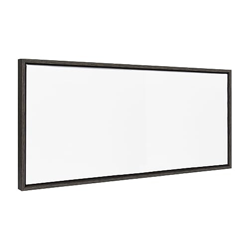 Kate and Laurel Sylvie Blank Framed Canvas Wall Art, 18x40 Dark Gray, Modern Empty Canvas for Paint-Your-Own Art, Premium Framed - color: Gray, size: 18"L x 40"W