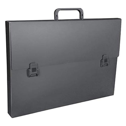 11x17 Portfolio Case – Black Art Portfolio Folder for Tabloid Paper, Documents, Drawings, and Prints – Lightweight Poly Organizer for Artwork, Business, or School – Fits 1.5" of 11 x 17 Storage