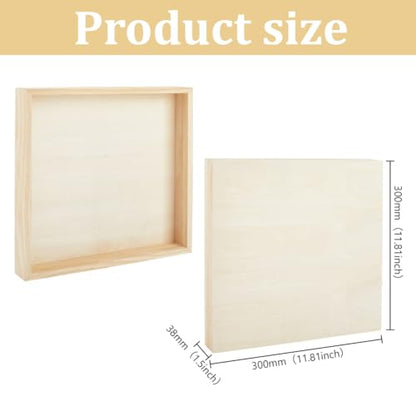 3PCS Unfinished Birch Wood Canvas Panels 12"x12", 1.5" Deep, Wooden Canvas Panel Boards for Acrylic Pouring Oil Painting DIY Crafts Art Projects Home Decor Studio Class - size: 12x12 Inch