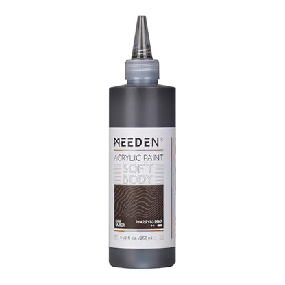 MEEDEN Raw Umber Acrylic Paint: Matte Finish 250ml/8.45oz Soft Body Bulk Acrylic Colors in Ergonomic Bottle - Fluid Flow Art Paints for Artists Canvas Painting - color: Raw Umber