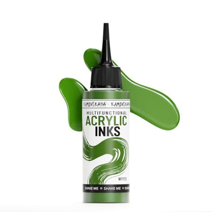 KAMENSKAYA Acrylic Inks for Artists - Moss Acrylic Ink, 3.38 Fl Oz (100 ml) - color: Moss