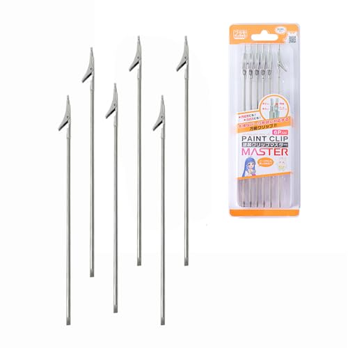 Magnetic Metal Painting Alligator Clip Sticks Set Modeling Tools for Airbrush Spray, 6PCS Clip Sticks Set for Hobby Model Parts Assemble, Stainless Semi-Permanent Use for Hobby Holder, PMKJ034-6 - size: PMKJ034-6