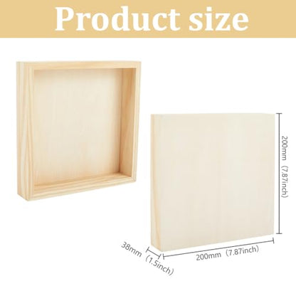 3Pcs Unfinished Wooden Canvas Panels 8x8 Inch Wood Canvas Board Craft Wood Panel Boards for Painting Arts Pouring Use with Oils Acrylic DIY Art Crafts Projects Home Decor - size: 8x8 Inch