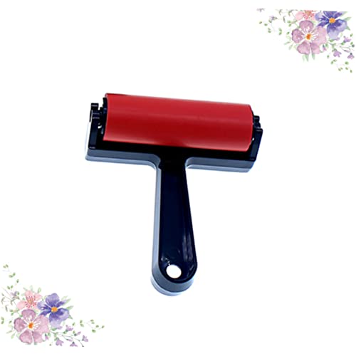 FIXOSHEE Art Rubber Roller Brush Red Durable Sponge Painting Tool for Easy Ink Application Scrapbooks Wallpapers and