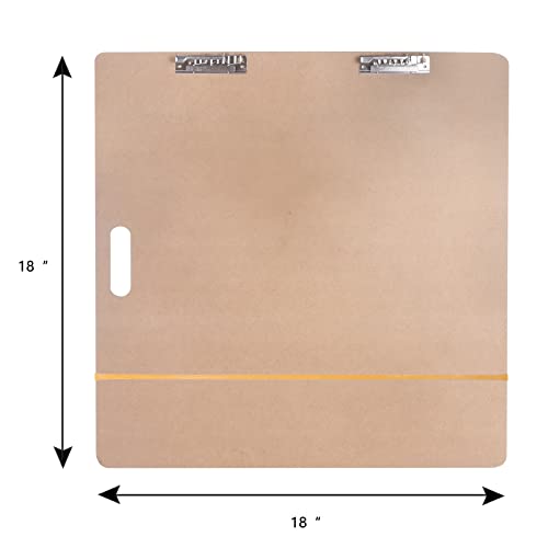 Vencer 18" x 18" Artist Sketch Tote Board,Drawing Board with Clips and Handle for Classroom,Studio or Field Use,VAB-004 - size: 18" x 18"