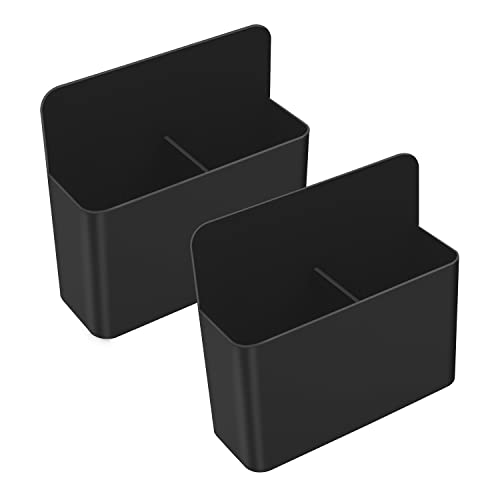 MoKo Pack of 2 Magnetic Dry Erase Marker Holder, Pen Pencil Holder Storage Organizer for Whiteboard, Refrigerator and Other Magnetic Surfaces, Black - color: Black-2 Pack
