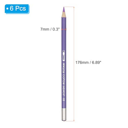 PATIKIL Watercolor Pencil, 6Pcs Water Soluble Pencils for Blending, Coloring, Sketch Drawing, Painting, Light Purple - color: Light Purple