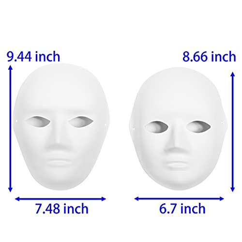 CALPALMY 14 Pack Paper Mache Masks - 2 Sizes for Artistic Projects, Theater, Halloween, Masquerade Parties, Classroom Art - size: 14-Pack(2 Sizes)