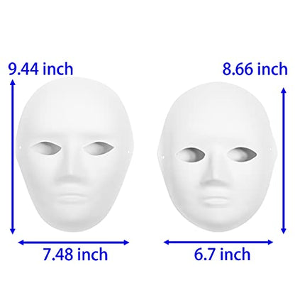 CALPALMY 14 Pack Paper Mache Masks - 2 Sizes for Artistic Projects, Theater, Halloween, Masquerade Parties, Classroom Art - size: 14-Pack(2 Sizes)