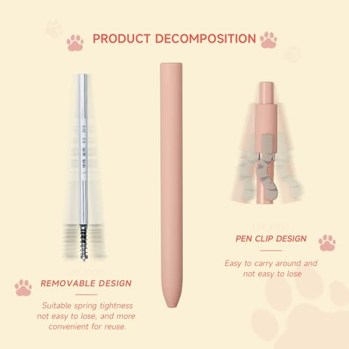 UIXJODO Cat Pens, 4 Pcs 0.5mm Cute Kawaii Black Ink Pens Fine Point Smooth Writing Pen, High-End Series Cat's Tail Retractable Pen for Journaling Note Taking (4 Pcs Cat) - color: 4 Pcs Cat