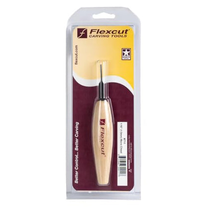 Flexcut Wood Carving Chisels | Micro Chisel, 1/16 Inch (1.5 mm) | Razor Sharp 1095 High Carbon Steel Cutting Blade for Miniature and Fine Detail Work | Ash Hardwood Handle | MT11 | Made in the U.S.A. - size: 1.5mm Micro Chisel