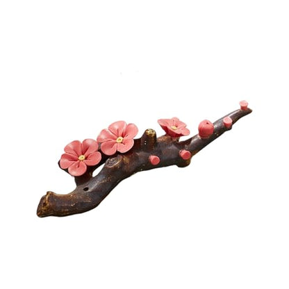 Ceramic Brush Holder Flower Brush Pen Rest Paperweight for Handwritting Practice Inks Painting - color: White Plum Blossom Pen Holder, size: 16*9*4CM