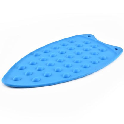 LeLehome Silicone Iron Rest Pad for Ironing Board Hot Heat Resistant Steam Compact Mat Anti-Slip Home Tools Kitchen Pot Tableware Mat Placemat, Blue - color: Blue