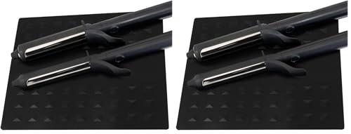Colortrak Heat-Resistant Styling Station Mat, Silicone Mat Prevents Work Surfaces from Heat Damage of Styling Tools, Prevent Tool from Falling or Slipping, Black, 9 x 11 inches (Pack of 2) - size: 9x11 Inch (Pack of 2)