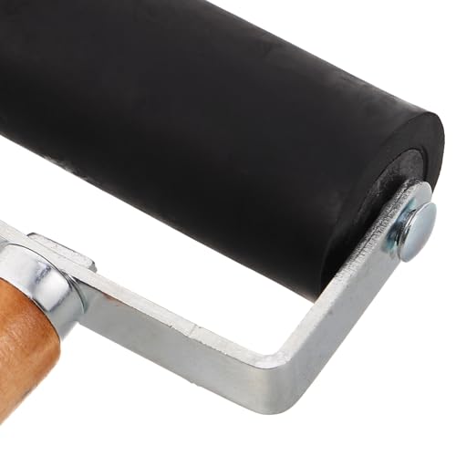 VICASKY 6 Pcs Rubber Paint Roller Ink Rollers with Wood Handle - Printmaking Tools for Crafting Stamping Scrapbooking DIY Home Art Parties