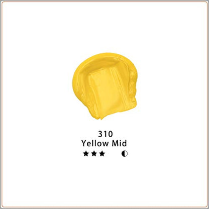 Artecho Yellow Acrylic Paint, Yellow Mid Paint (120ml / 4.05oz) Tubes, Art Craft Paints for Canvas, Rock, Stone, Wood, Fabric, Art Supplies - color: Yellow Mid, style: Regular