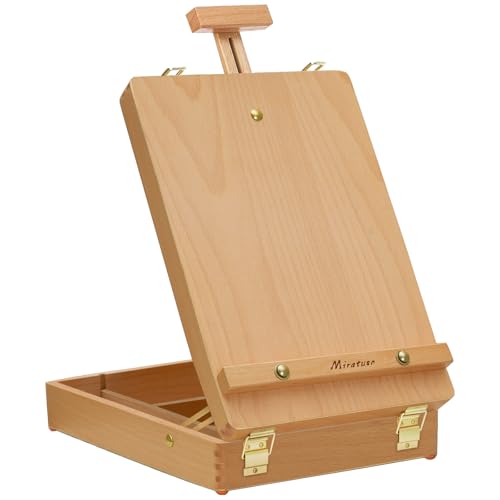 Tabletop Art Easel for Painting, Premium Wooden Sketchbox, Portable Desktop Painting Easel for Student Artist Beginner - style: Sketchbox