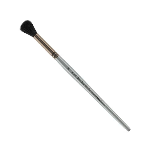 Creative Mark Goat Hair Mop Brush - # 10 Round, Natural Goat Hair for Watercolor, Oil, Acrylic & Makeup Blending – Ultra‑Soft Black Hair – Short‑Handle, High‑Absorbency Artist Mop - color: Black, size: # 10