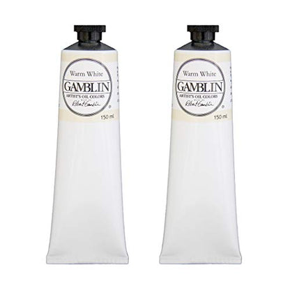 Gamblin Artist Oil Paint Set for Professionals - Warm White - 150ml Tubes - 2 Pack - color: Warm White, size: 5.05 Fl Oz (Pack of 2)