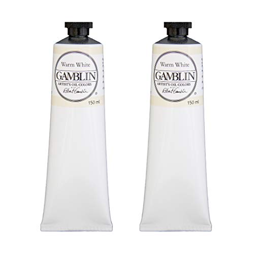 Gamblin Artist Oil Paint Set for Professionals - Warm White - 150ml Tubes - 2 Pack - color: Warm White, size: 5.05 Fl Oz (Pack of 2)