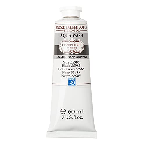 Charbonnel Lefranc & Bourgeois Aqua Wash, Schwarz 55985, 60ml Tube - Kupferdruckfarbe,332409 - color: Black 55985, size: 2 fl oz