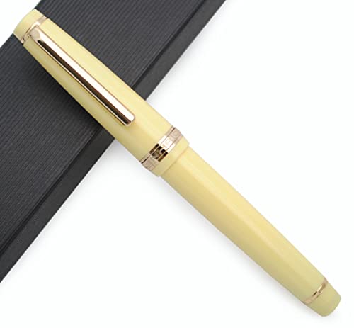 JINHAO 82 Fountain Pen with Gold Clip (F Nib 0.5mm, Yellow) - color: Yellow
