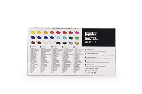 Liquitex BASICS Acrylic Paint Set, 24 x 22ml (0.74-oz) Tube Paint Set - style: 24 x 22ml (0.74-oz)