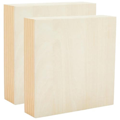 3Pcs Unfinished Wooden Canvas Panels 6x6 Inch Wood Canvas Board Craft Wood Panel Boards for Painting Arts Pouring Use with Oils Acrylic DIY Art Crafts Projects Home Decor - size: 6x6 Inch