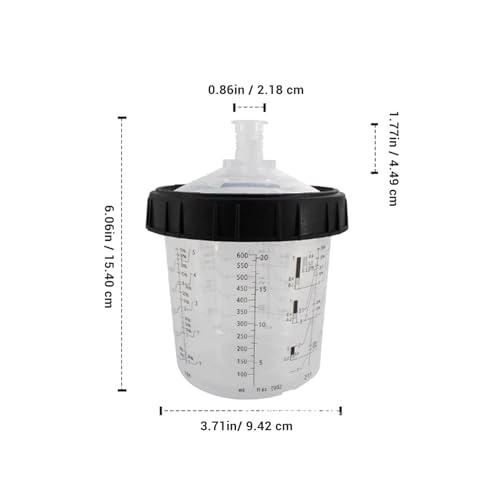 CHICIRIS Disposable Paint Cup Kit 600ml 20 Ounce, with 50 Inner Cups 50 Lid Covers 2 Outer Cups Seal Ring 20 Sealing Plugs 2 Spray Gun Adapters PTFE Tape Mixing Stick, for Automotive