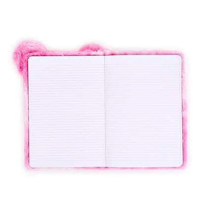 VOTUM Fuzzy Bear Stationery Gift Set for Kids – Plush Notebook, Stackable Highlighters, Click Pens, Sticky Notes & Erasers – Cute Pink Writing Supplies Case - color: Bows & Bears