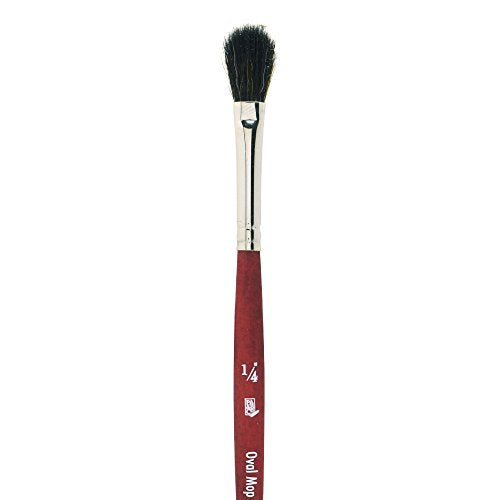 Princeton Velvetouch, Series 3950, Paint Brush for Acrylic, Oil and Watercolor, Oval Mop, 1/4 Inch - size: Size 1/4 inch