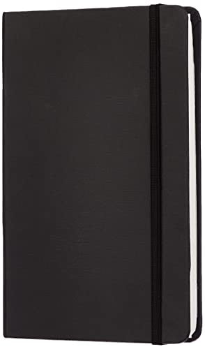 Amazon Basics Classic Blank Notebook, Hardcover, 240 Pages, 5" x 8.25", Black - size: 1 Pack, style: Unruled