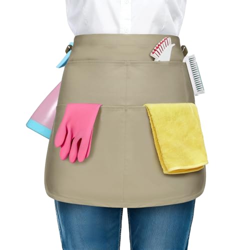 BOHARERS Waterproof Utility Apron with 5 Pockets - 53x37cm (Professional Grade for Stylists, Cleaners, Detailers & More) - color: Curved-khaki