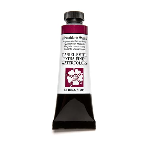 Daniel Smith 284600090 Extra Fine Watercolor 15ml Paint Tube, Quinacridone, Magenta, 0.5 Fl Oz (Pack of 1) - color: Magenta