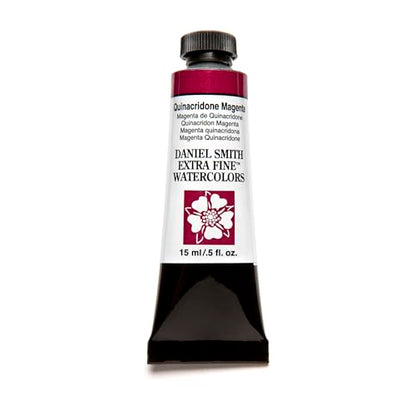 Daniel Smith 284600090 Extra Fine Watercolor 15ml Paint Tube, Quinacridone, Magenta, 0.5 Fl Oz (Pack of 1) - color: Magenta