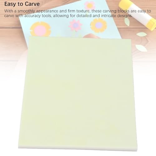 Anu Limen Rubber Carving Block for Stamp Making Printmaking Intricate Designs 20 X 15 X 0.5CM Rose White(Green) - color: Green