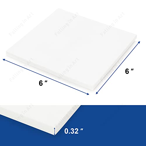 Falling in Art White Rubber Carving Block, 6" x 6" Easy Cut Lino Blocks, Soft Linoleum Block for Printmaking, Stamps, Crafts(2 Pack) - size: 6'' x 6'' 2 Pack