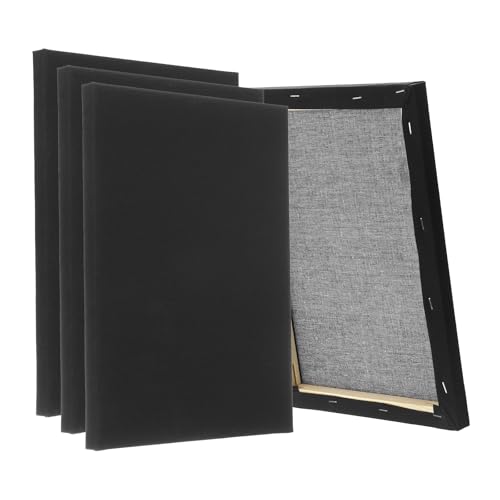 PATIKIL Black Stretched Canvas, 6 Pcs 8" x 10" Large Canvas for Painting Primed Cotton Blank Canvas for Acrylics Oil Watercolor Paints - size: 8" x 10"