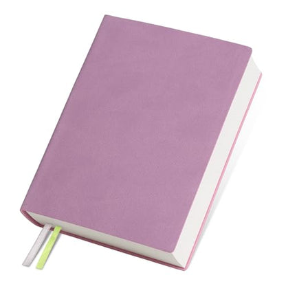 Thick Blank Journal Notebook 400 Pages, A6 Unlined Plain Sketchbook, 100gsm Thick Blank Paper Hardcover Soft Leather Cover, No Lines Drawing Pad Memo Diary Writing Art Notepad 3.9 × 5.5 - color: Taro Purple-400 Page