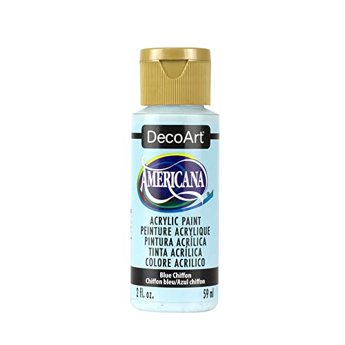 DecoArt Americana Acrylic Paint, 2-Ounce, Blue Chiffon - color: Blue Chiffon, size: 2 Fl Oz (Pack of 1)