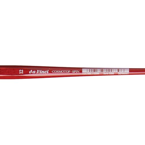 da Vinci Watercolor Series 5580 CosmoTop Spin Paint Brush, Round Synthetic with Red Handle, Size 12 (5580-12) - size: Size 12, style: Round