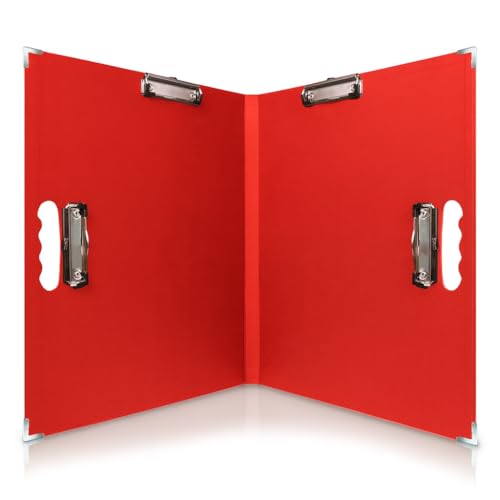18x24 Clipboard - Foldable 18x24 File Folder & Drawing Board - Folds to 11x17 Clipboard, 4 Clips, Corner Protectors, Portable Art Portfolio, Architecture Folder, 11x17 Binder, Portfolio Binder (Red) - color: Red, size: 18x24 – Foldable