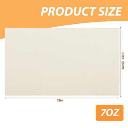 61" X 36"(1 Yard) Cotton Canvas Fabric, Natural Cotton Duck Canvas Fabric for Painting, Sewing, Bags Making, Arts & Crafts (7oz) - color: 7oz, size: 1 Yard