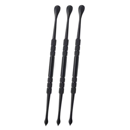 Joyangy 3PCS Wax Carving Tools, Stainless Steel Double-Headed Sculpting Kit, 4.6" Wax Modeling Engraving Spoons for Clay Pottery Molding Shaping, Black - size: 3 Pack(Black)