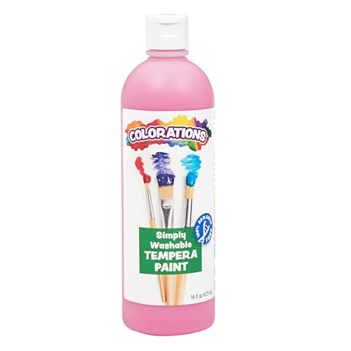 Colorations Washable Tempera Paint, 16 fl oz, Pink, Non Toxic, Vibrant, Bold, Kids Paint, Craft, Hobby, Fun, Art Supplies - color: Pink